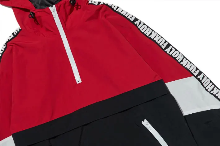 Patchwork Color Block Pullover Hooded Jackets 10