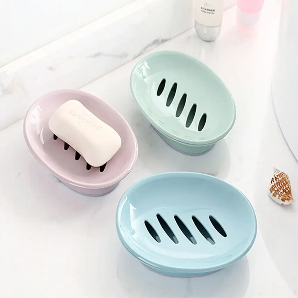 New Creative Plastic Double Lattice Soap Dish Box Case Holder high