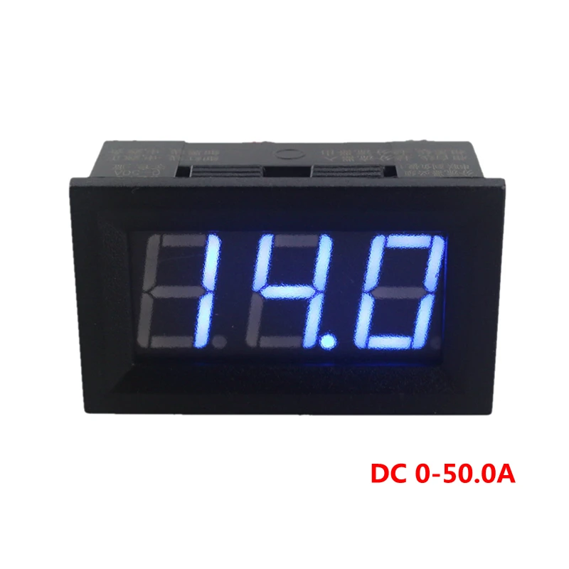1 PCS DC 50A 12V 24V Digital Ammeter Panel Ampere Current Guage Tester Three Digit 0.56" Four