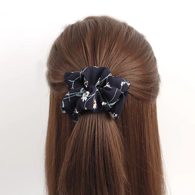 Floral Flamingo Solid Houndstooth Design Women Hair Accesorios Hair Tie Scrunchie Ponytail Hair Holder Rope