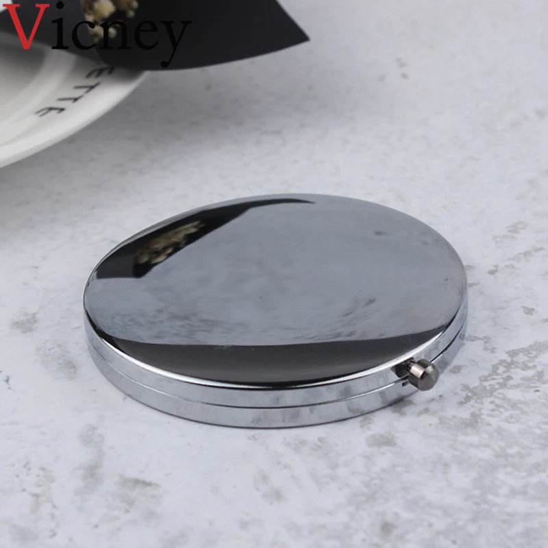 

Vicney 2019 New Simple style Makeup Mirror Blank Compact Mirror Metal cosmetic mirror for girls women Stainless steel color