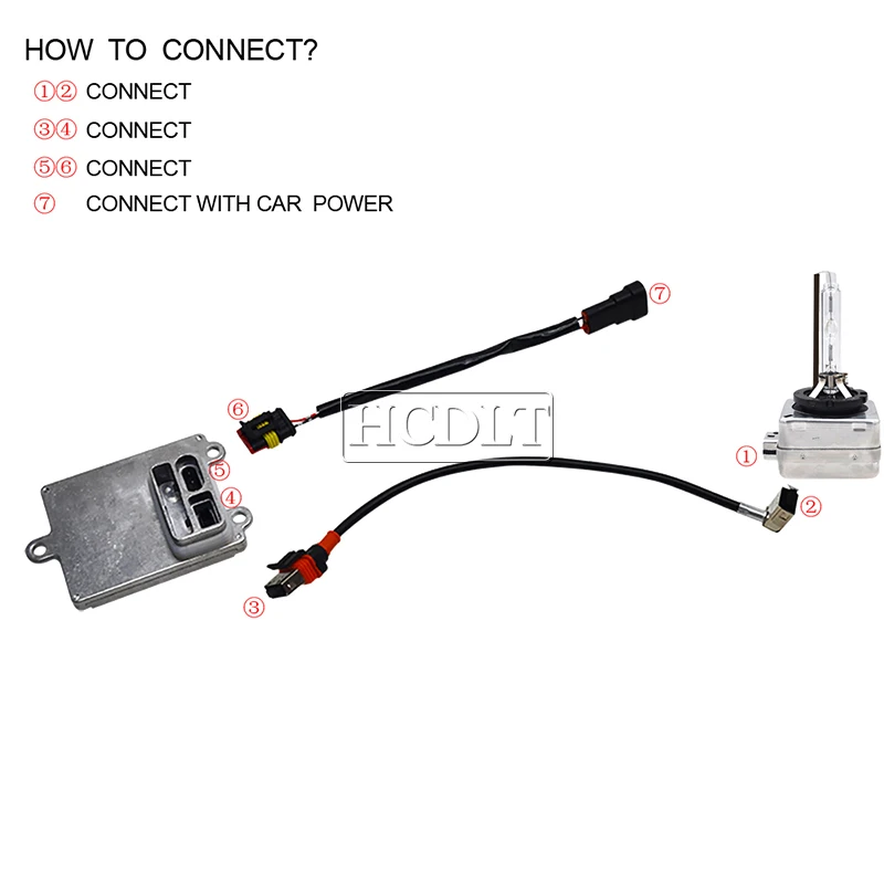 HCDLT 35W HID D1S D3S Xenon Bulb 55W 6000K 4300K 5000K 8000K Auto Car Headlight Bulb Kit Xenon D1S D1R D3S D3R HID Ballast Kit (1)
