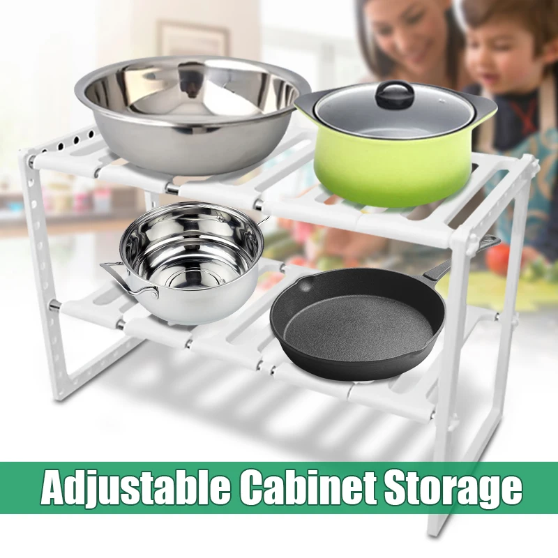 

High Quality Foldable Storage Racks Superposition Shelf Telescopic Double Layer Type Kitchen Shelving Holders Multiuse Organizer