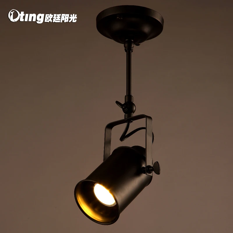 

Loft Style American Vintage Personalized Bar Cloth Shop LED Ceiling Light Creative Long Rod Iron Ceiling Lamp Free Shipping
