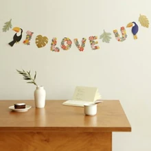 Pineapple Flamingo Garland Bunting Banner Flags Garden Home Wedding Party Festival Event Decoration Photo Prop