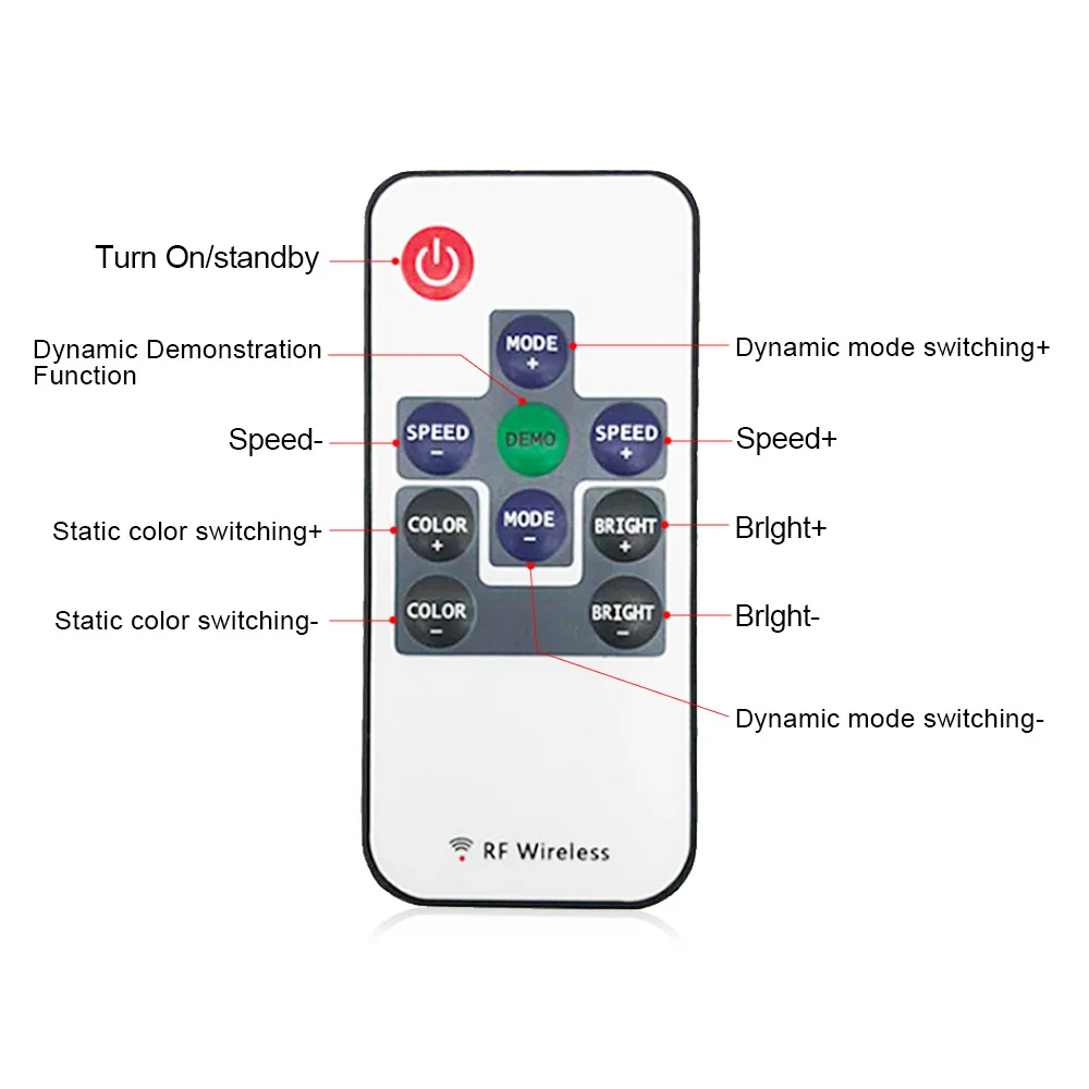 10 клавиш RF led контроллер полосы мини-пульт RF пульт дистанционного управления DC 12 V 24 V контроллер для светодиодный 5050 2835 полосы одного цвета