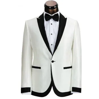 

2020 Custom Made White Men Suit Set For Party Prom Wedding Groom Tuxedos Groomsmen Men Suits Blazers Smart Casual (Jacket+Pants)