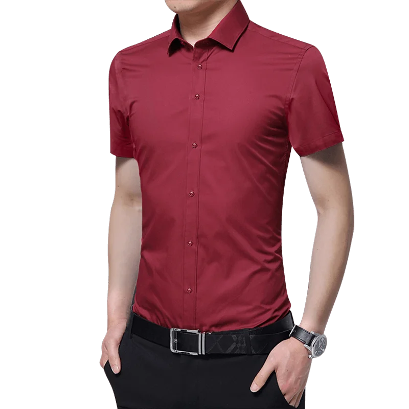 

Summer New Men's Shirt Brand Luxury Men Cotton Short Sleeves Dress Shirt Turn-down Collar Cardigan Shirt Men Clothes Size 8XL