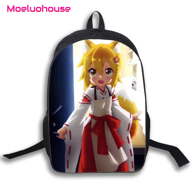 

Anime Sewayaki Kitsune no Senko-san 16" Backpack School Travel Knapsack Laptop Book Student Bag Men Women Bagpack