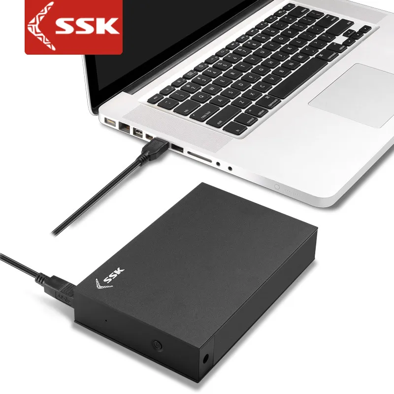 SSK чехол для жесткого диска 3,5 дюйма SATA для USB 3,0 адаптер SSD HDD жесткий диск корпус алюминиевый черный внешний корпус для жесткого диска G3000