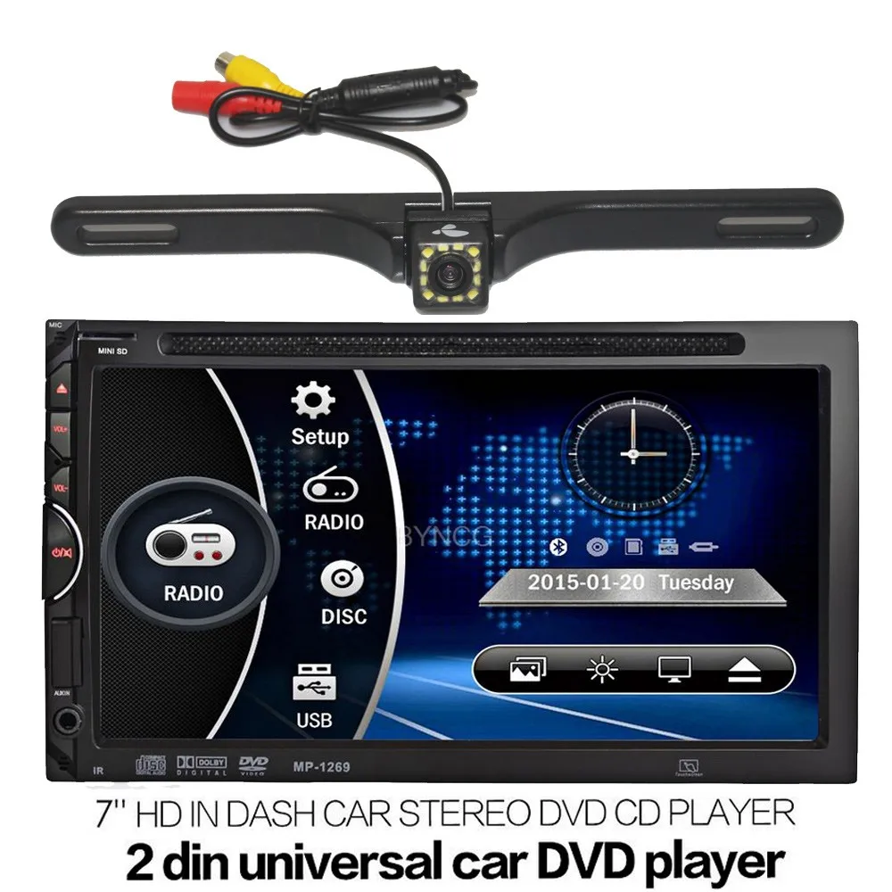 Car Auto Radio DVD Player 7 inch In dash Stereo Video 2 din DVD/USB/SD