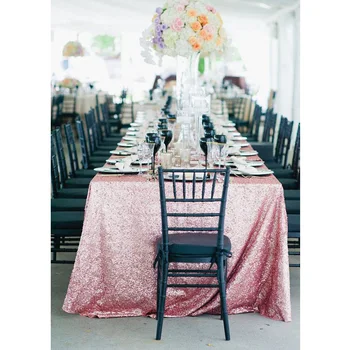 

225X330CM -90X132INCH Glitter Pink Gold Sequin Tablecloth Modern Table Cloth Table Overlay for Home Christmas Table Decoration