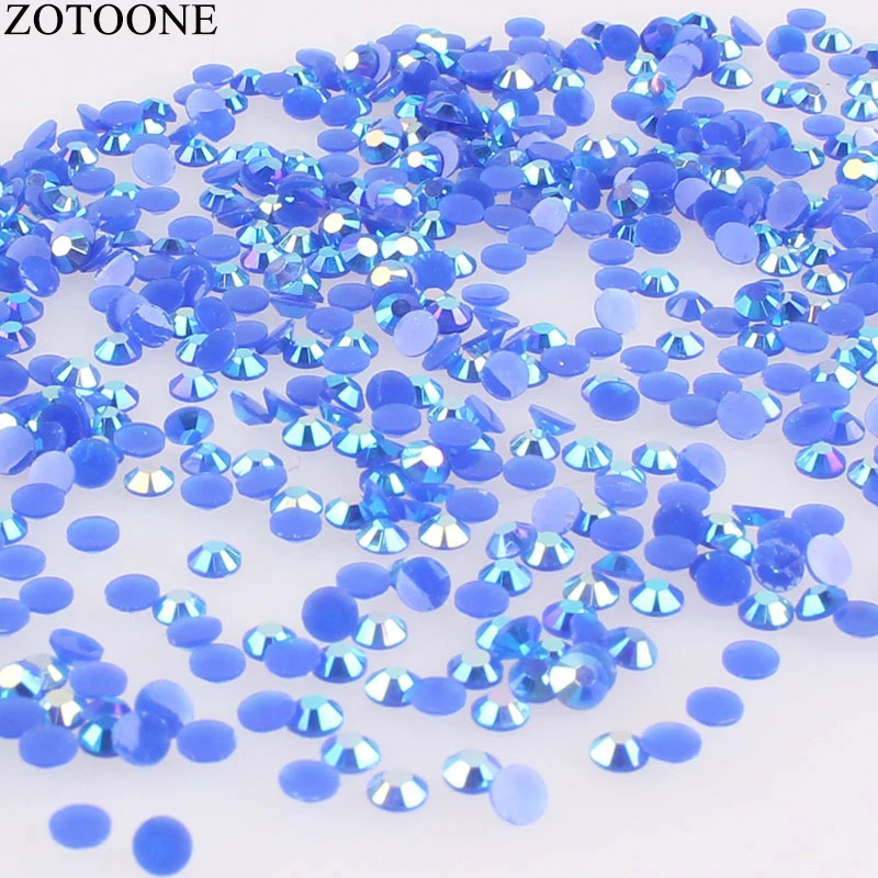 ZOTOONE 1000 шт./лот Стразы мм 3-5 мм синие кристаллы AB Камни не исправление назад железо на украшения для ногтей для одежды Shose C - Цвет: AB Blue
