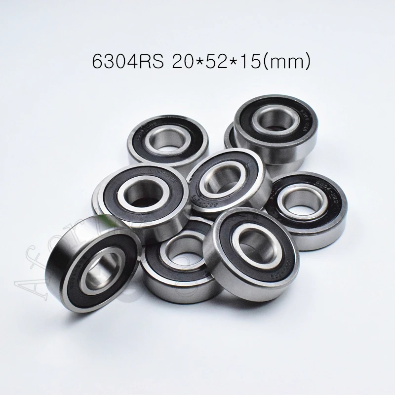 

6304RS 20*52*15(mm) 1piece bearing free shipping abec-5 rubber sealed bearing Thin wall bearing 6304 6304RS chrome steel bearing