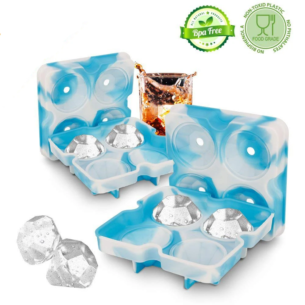 

Diamond Ice Cube Tray Ice Cream Molds Tools Form Silicone Ice Cube Maker Chocolate Mold Whiskey Cocktail Candy Bar Accessories