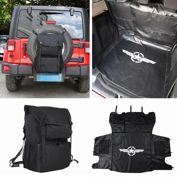 

Stowing Tidying Spare Tire Multi Functional Camping Tool Bag Rear Trunk Pet Mat For Jeep Wrangler JK JL 07 Up Free Shipping