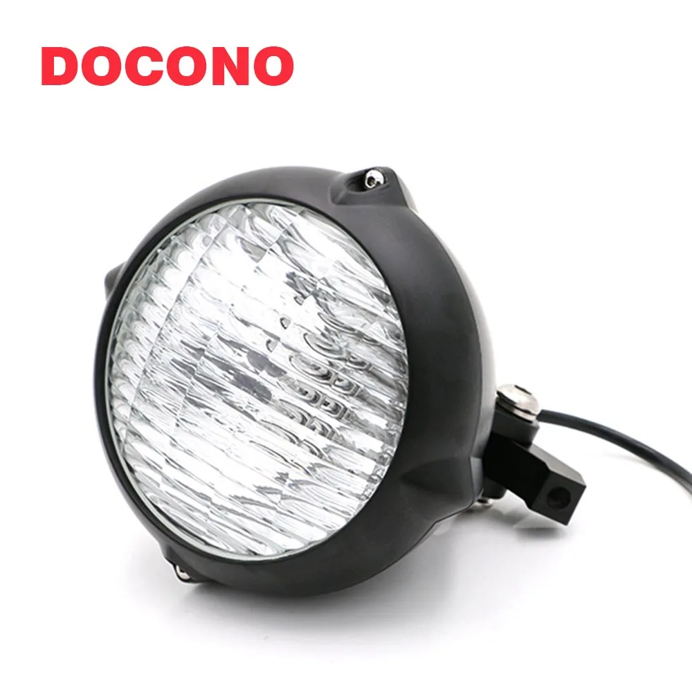 

Motorcycle Headlight Black Metal Retro Halogen Front Light 12V Fits For CG125 GN125 CB CL Yamaha Suzuki Cafe Racer Bobber Custom