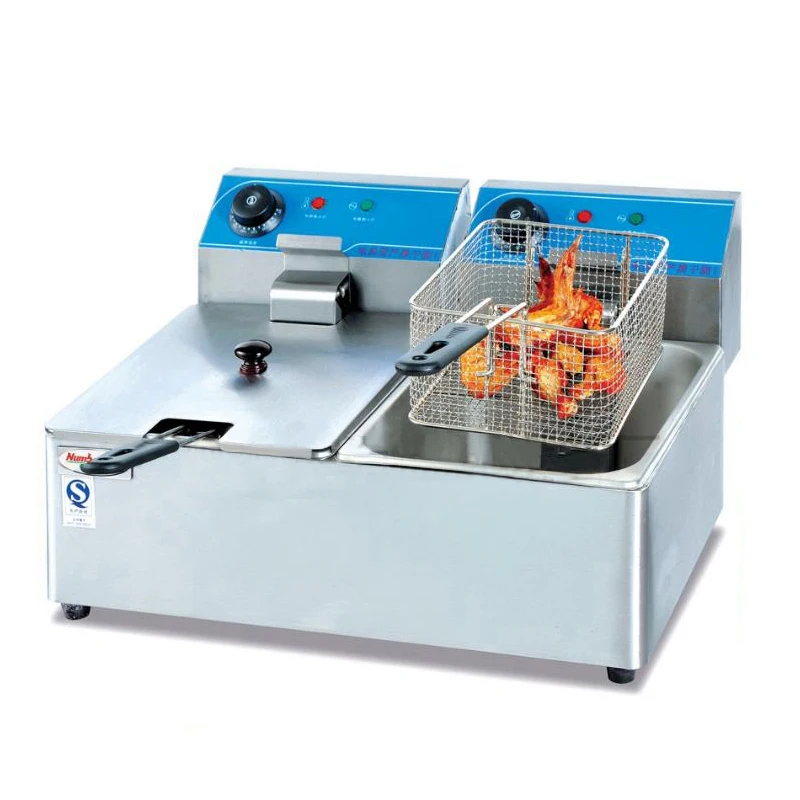 

Commercial Electric Deep Fryer Double-tank Electric Frying Machine Stainless Steel Mechanical Control Electric Fryer DF-8L-2