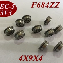 10 шт. F684ZZ F684Z F684-ZZ 4X9X4 мм миниатюрные высокоскоростные радиальные шарикоподшипники фланцевый роликовый фланцевый подшипник