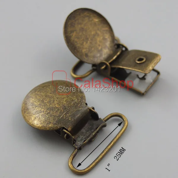 25mm 1" 50 PCS / Lot Round Suspender Paci Pacifier Mitten Clips for