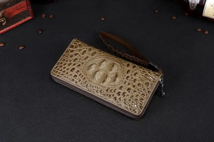 Хах Для мужчин бумажник тайский кошелек из крокодиловой кожи Для мужчин долго сумочку Женский кошелек с ремешком на руку кошелек-клатч на