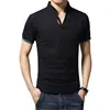 Мужская хлопковая рубашка-поло, модная брендовая рубашка-поло размера плюс с коротким рукавом черного и белого цвета, модель 5XL, 2022 ► Фото 1/6