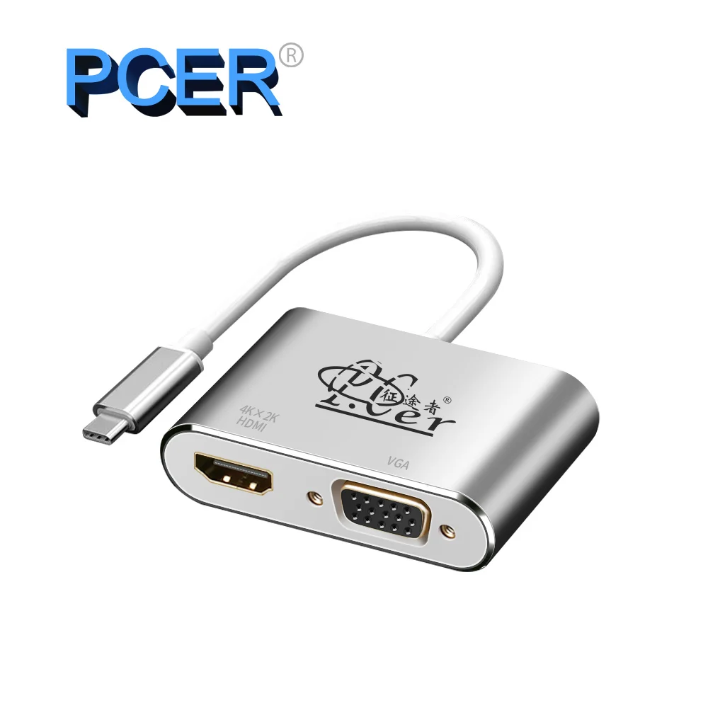 Док станция для концентратора PCER TYPE C USB к HDMI USB3.0 VGA PD адаптер 3 0 MacBook Samsung Galaxy S8/S9 Hub| |