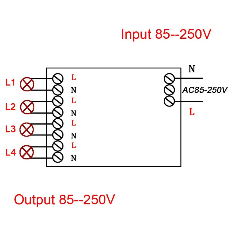 AC85V ~ 250В 110В 230В 4CH беспроводной пульт дистанционного управления 220 В реле выход