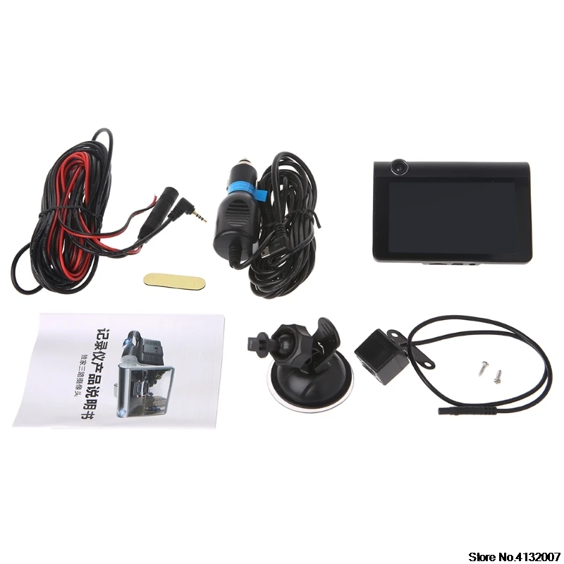 Dash Cam Camera 4 inch 1080P Three Lens Car DVR Camera Vehicle Camcorder 3 Lens 828 Promotion