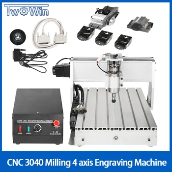 

CNC 3040 T-D 4-axis CNC Router Engraver Threads Screw Cutting Milling Drilling Engraving Machine Mini CNC 3040 300W Spindle