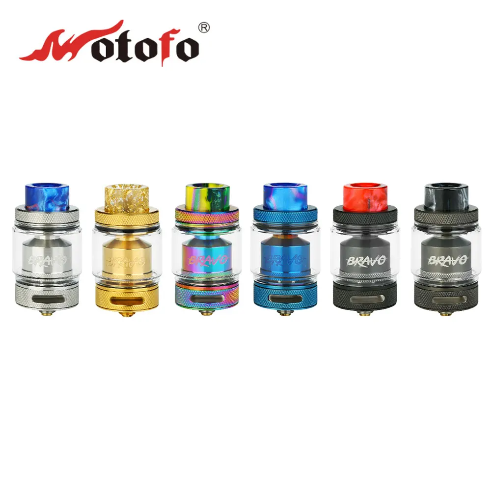 

Original WOTOFO BRAVO RTA W/ 4.5ml/6ml Capacity Tank with 810 Resin Drip Tip & Banked Airflow Design E-cig Vape BRAVO Atomizer