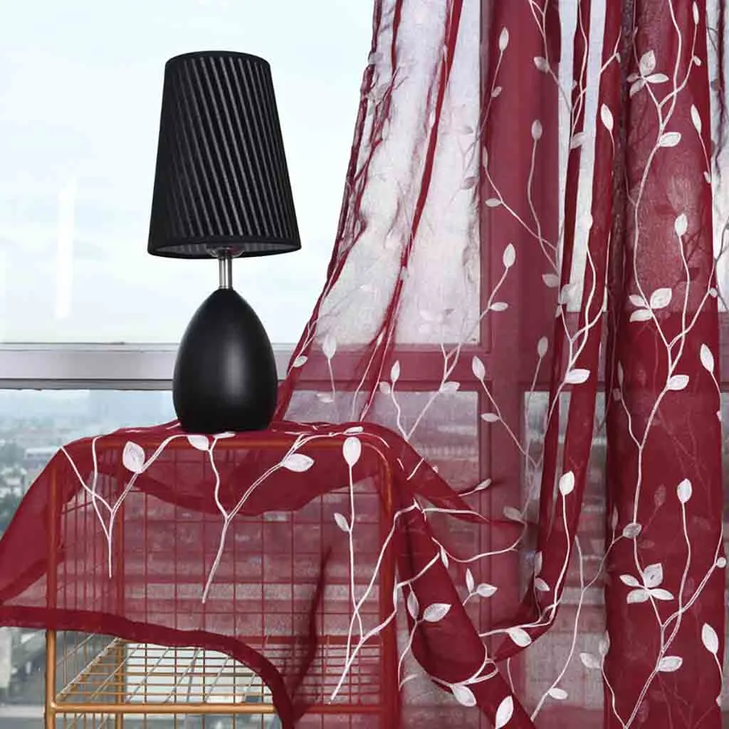 Листья шторы тюль обработки окна тюль с драпировкой подзор 2 панели ткань Rideaux Pour le салонные шторы для гостиной комнатные занавески