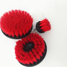 Набор ручных инструментов из 3 предметов, красная насадка в виде щетки, щетка для сверло мощности, щетка для очистки, используемая на электрической дрели для ковра