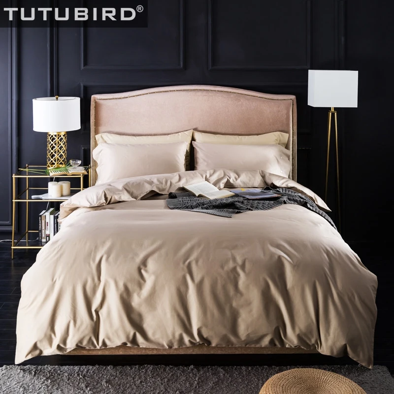 TUTUBIRD Khaki Solid Egyptian Cotton bed linen 100 Natural fabric soft