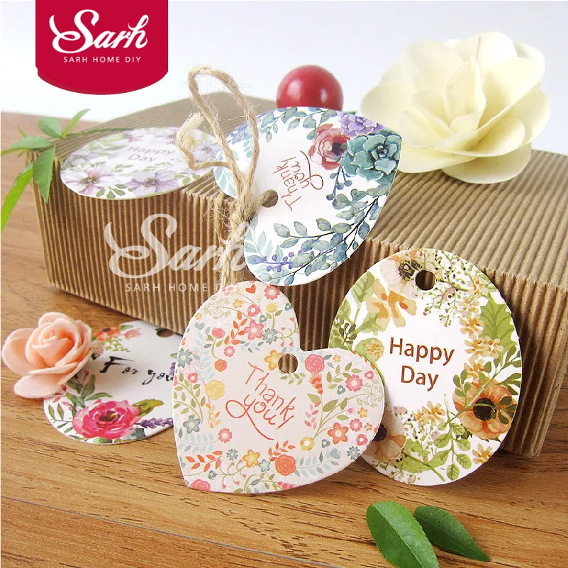 50pcs/lot Gift Packing Watercolor Countryside Flower Cake ...