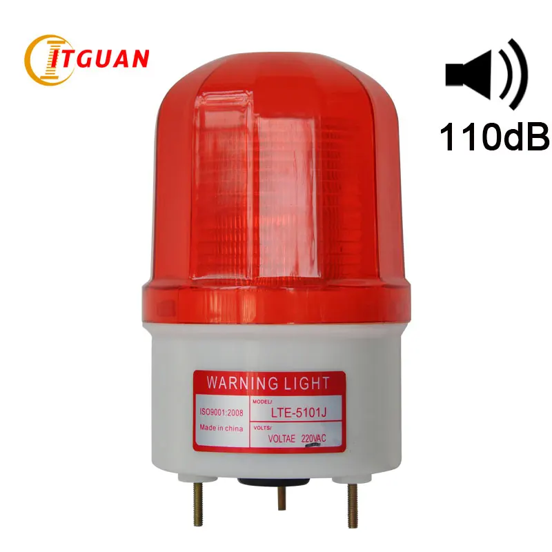 

LTE-5101K AC/DC12V-380V Flashing Warning Lamp Alarm with Sound 110dB Car Industrial Emergency Strobe Light Beacon Tower Signal