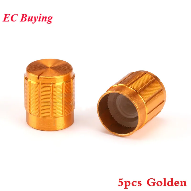 

5pcs Potentiometer Knob Aluminum Knobs Cap Diameter 15MM 15x16.5mm Golden Gold Color Colorful Caps Electronic Component