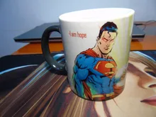 Superman tazas tazas mágicas morphing calor revelan morph viajes taza de cerveza taza de café calor cambio de color de impresión de la porcelana de Té de viaje