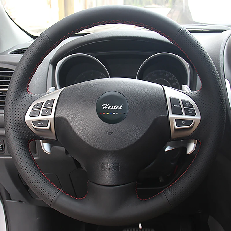 

Stitched Universal steering wheel cover for Mitsubishi Lancer EX 10 Outlander ASX Colt Pajero Sport braid on the steering wheel