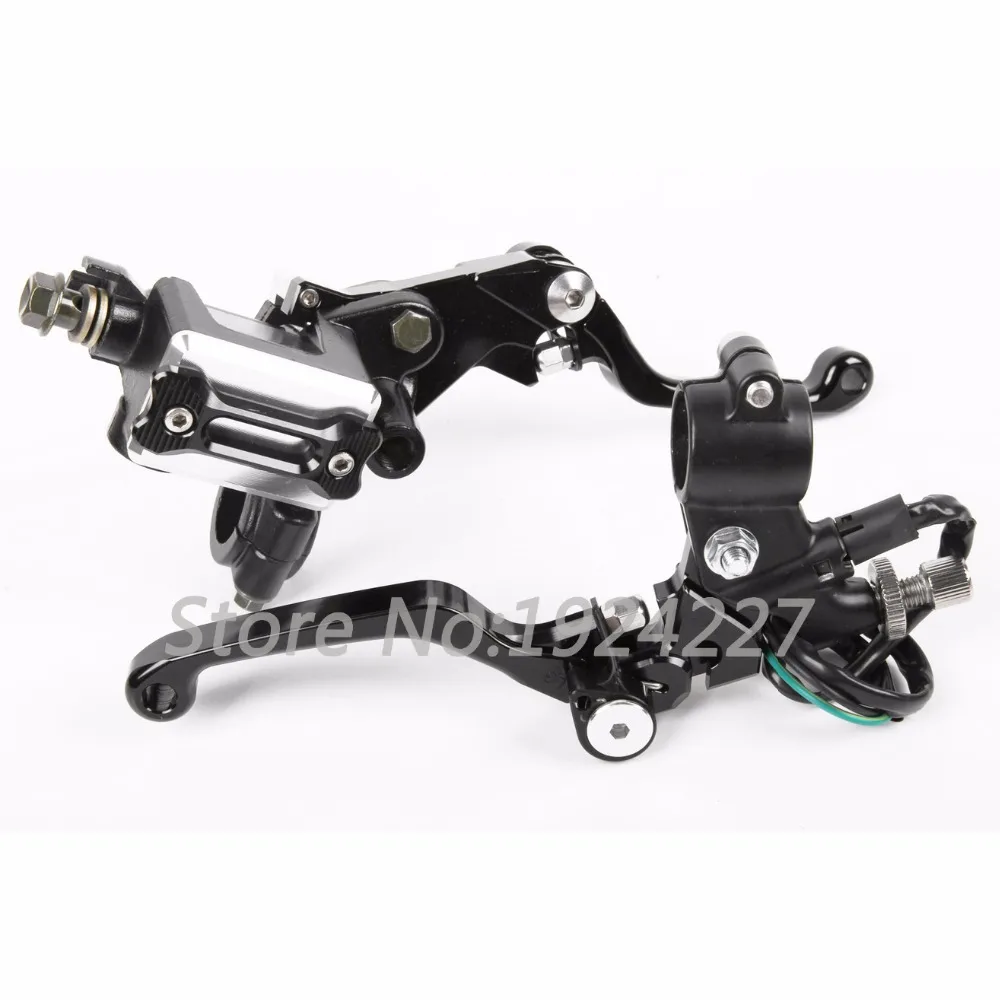 

CNC 7/8" Brake Master Cylinder Pressure Switch Reservoir Levers Set For KTM 85SX 105SX 2004-2011 Dirt Pit Bike Black Levers