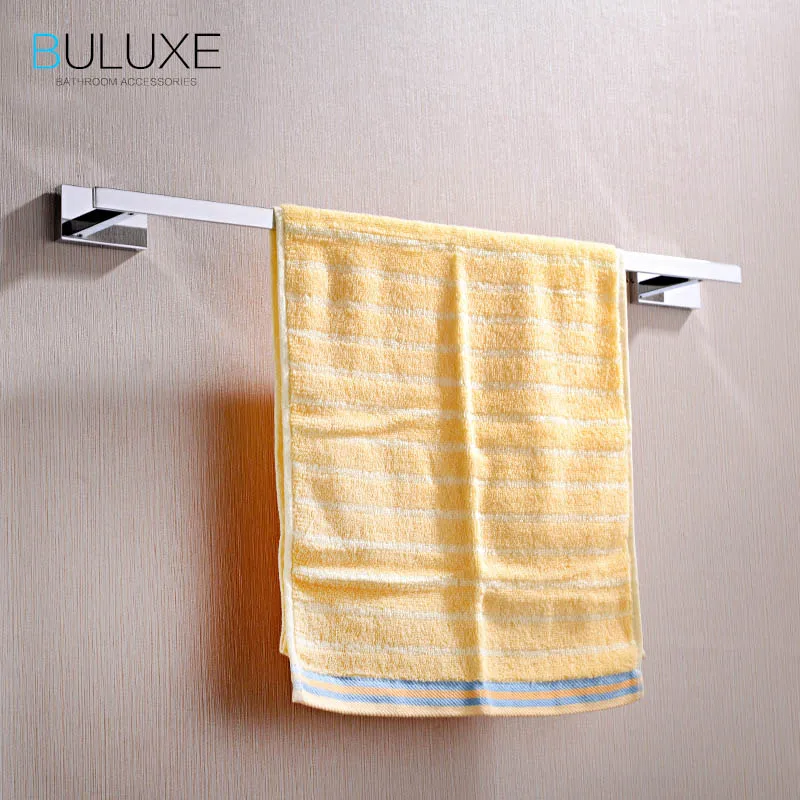

BULUXE Brass Bathroom Accessories Towel Bar Rack Holder Chrome Finished Wall Mounted Bath Acessorios de banheiro HP7763