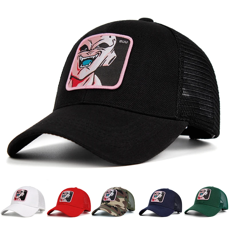 Majin Buu сетчатая Кепка Dragon Ball Snapback хлопковая бейсбольная кепка для мужчин и женщин хип-хоп кепка для дальнобойщика, летняя кепка, Прямая поставка