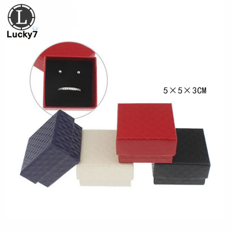 

Wholesale 24pcs/lot Diamond Textured Ring Stud Earrings Jewelry Box Ring Box Earring Display Storage Organizer Box Case Gift Box