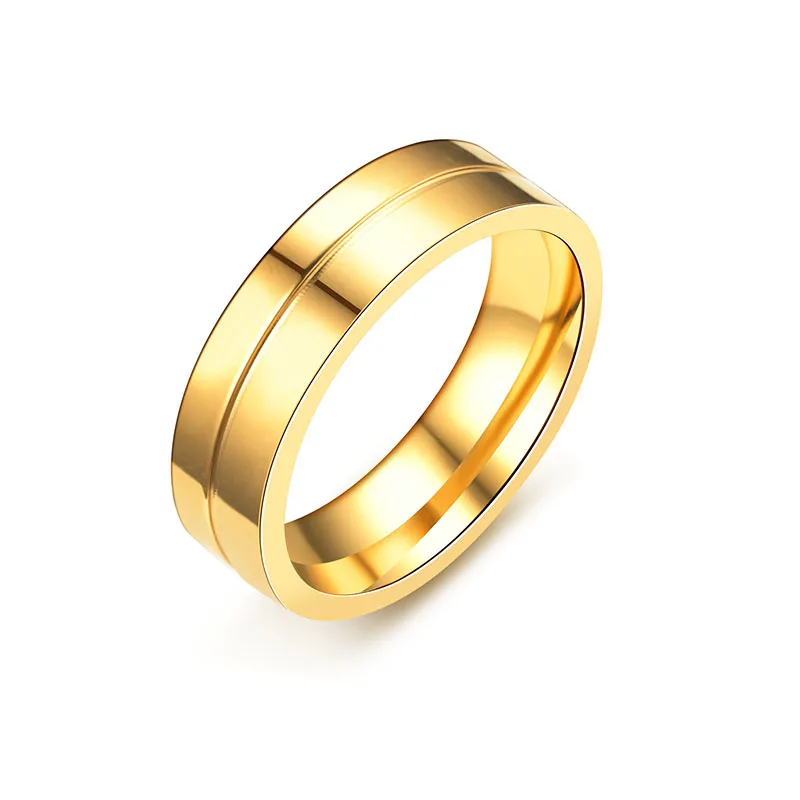 Hot 1Pc Charming Delicate Titanium Steel Crystal Golden Men/Women Boys/Girls Couples Ring Engagement Rings Fashion