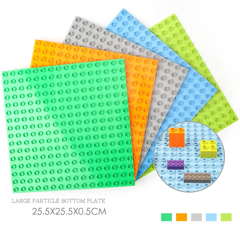 

16*16 Big Size Baseplates Building Blocks Compatible Duploe Series DIY Large Particle Base Plates City Road Bricks Sets