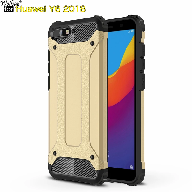 Чехол Wolfsay для Huawei Y6 2018 дюймов прочный армированный чехол из ТПУ и поликарбоната