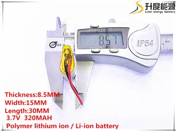 

li-po 10pcs [SD] 3.7V,320mAH,[851530] Polymer lithium ion / Li-ion battery for TOY,POWER BANK,GPS,mp3,mp4,cell phone,speaker