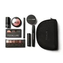 FOCALLURE Makeup Set 8 PCS Cosmetics Set Kit Eyeshadow Lipstick With Makeup Bag Make up Powder Foundation Eyeshadow Z3