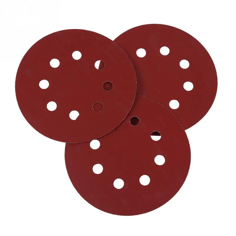 Buy 10Pcs/Lot 125mm Round Shape Red Sanding Discs 8