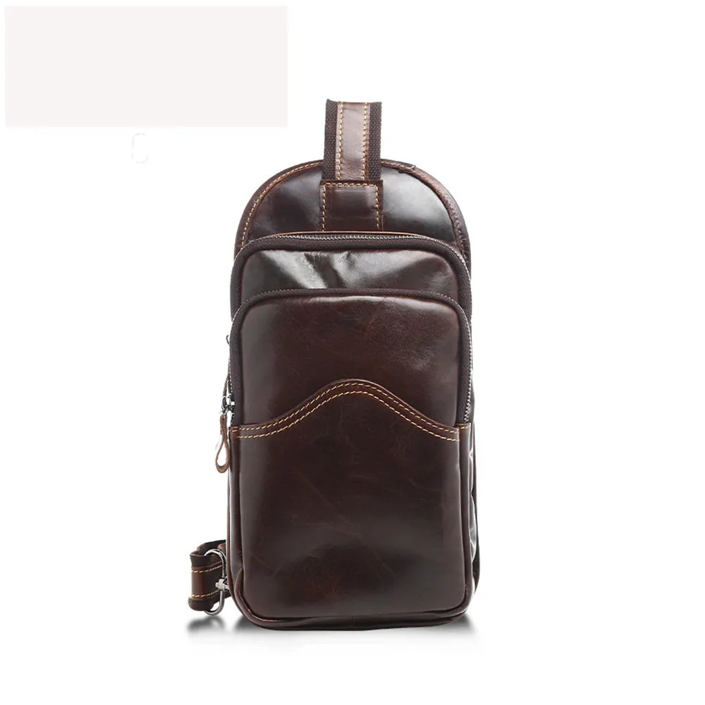 

Joyir Fashion shoulder bags for male genuine leather casual shouder bag Men's retro zipper chest package Crossbody Chest Pack